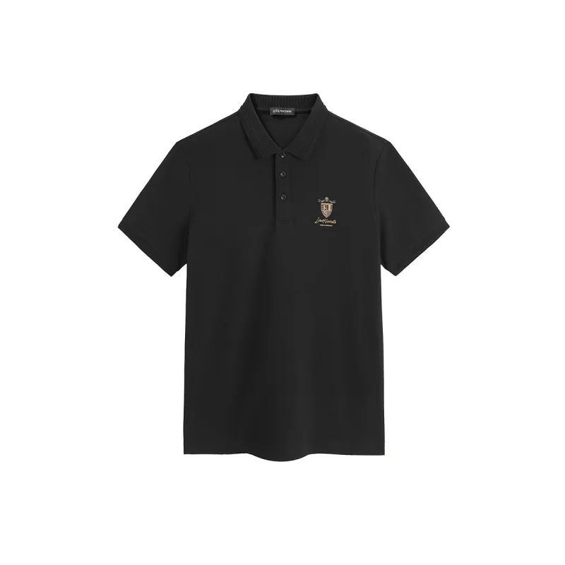 Men's Sorona Cooling Black Embroidered Polo Shirt sold by PEACEBIRD