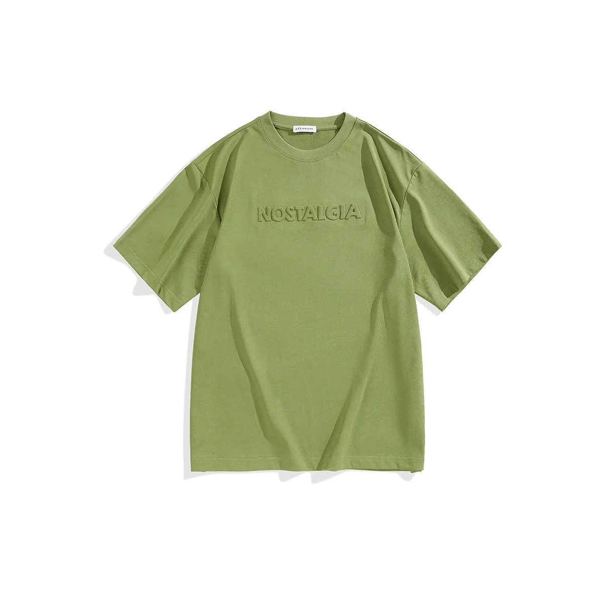 Men's Solid Embossed Letter T-Shirt sold by PEACEBIRD product image thumbnail 3