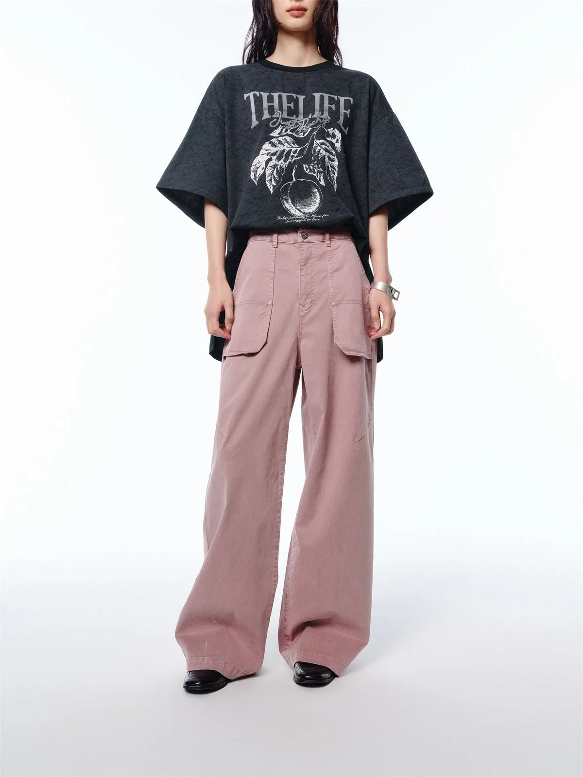 Women's Utility Floor-Length Straight-Leg Jeans sold by PEACEBIRD product image thumbnail 4