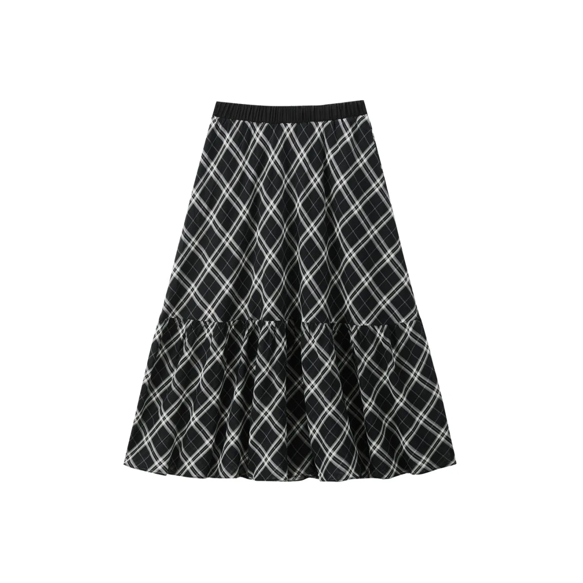 Women's Plaid Maxi A-Line Skirt sold by PEACEBIRD product image thumbnail 3