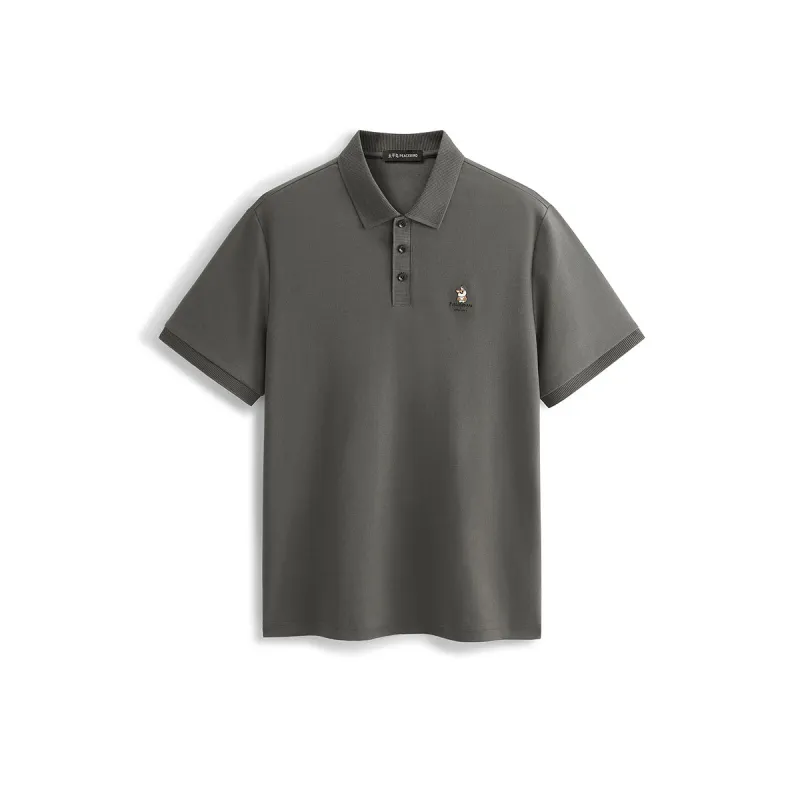 Men's Brown Cooling Polo Shirt with Chest Embroidery sold by PEACEBIRD