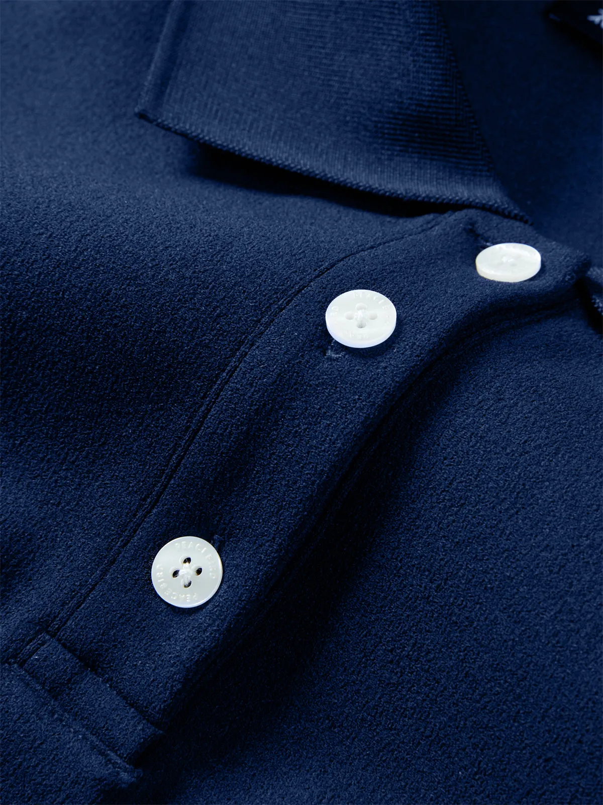 Women's Navy Polo-Collar Cropped Dress sold by PEACEBIRD product image thumbnail 5