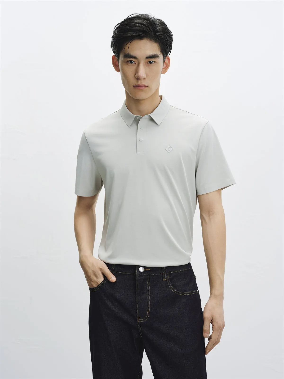 Men's Solid Cooling Seam-Taped Polo Shirt sold by PEACEBIRD product image thumbnail 3