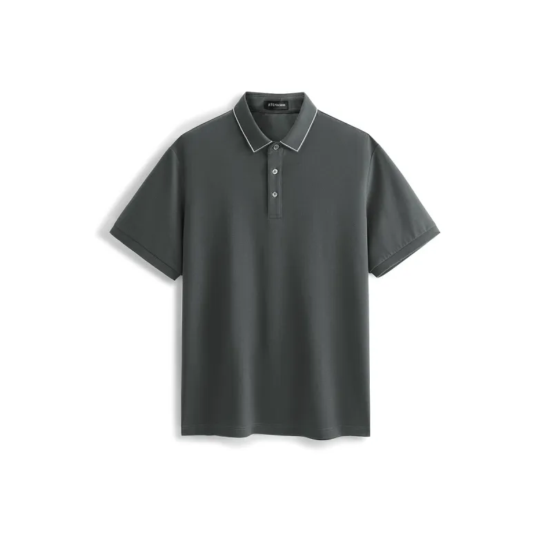 Men's Wrinkle-Free Polo Shirt with Contrast Trim sold by PEACEBIRD