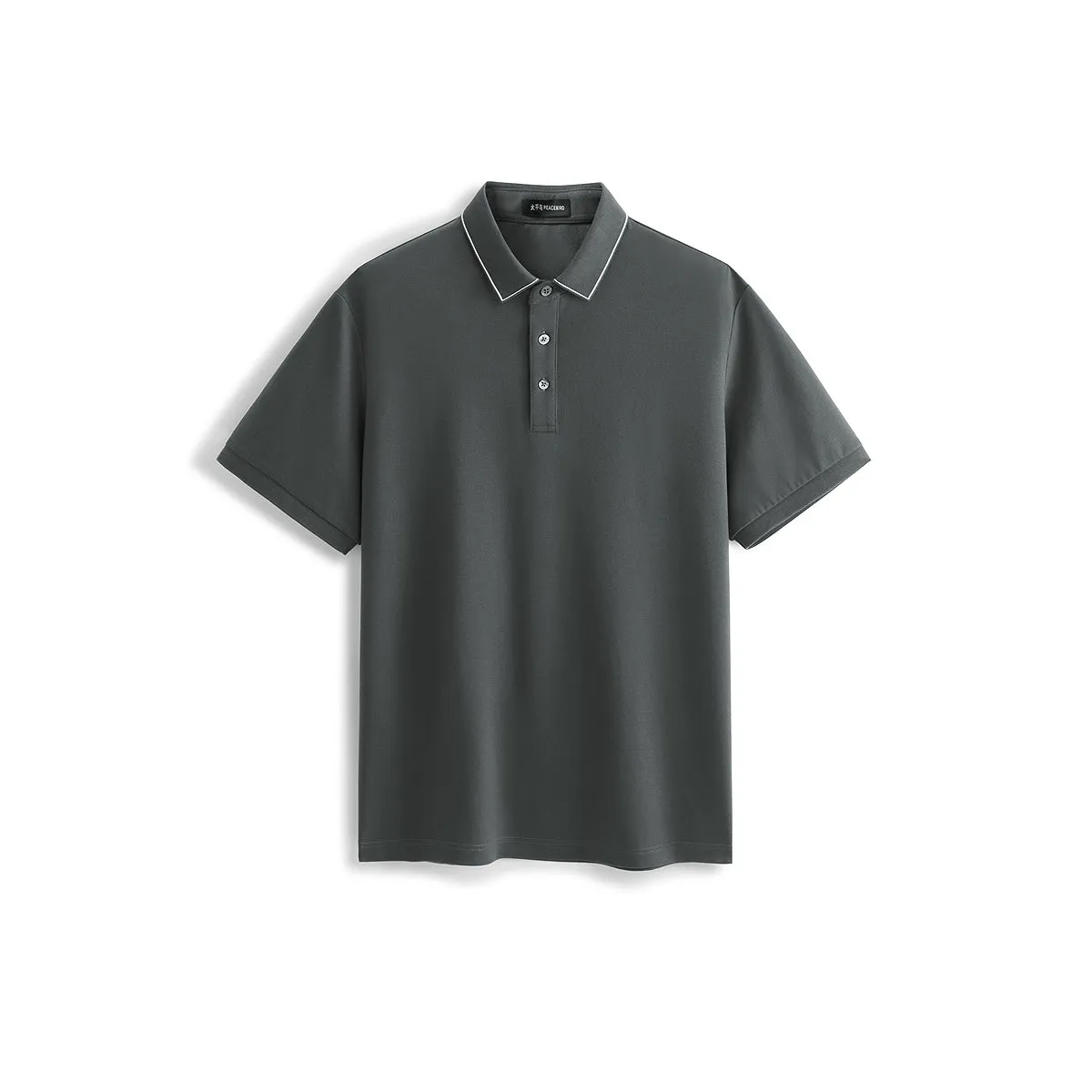 Men's Wrinkle-Free Polo Shirt with Contrast Trim sold by PEACEBIRD