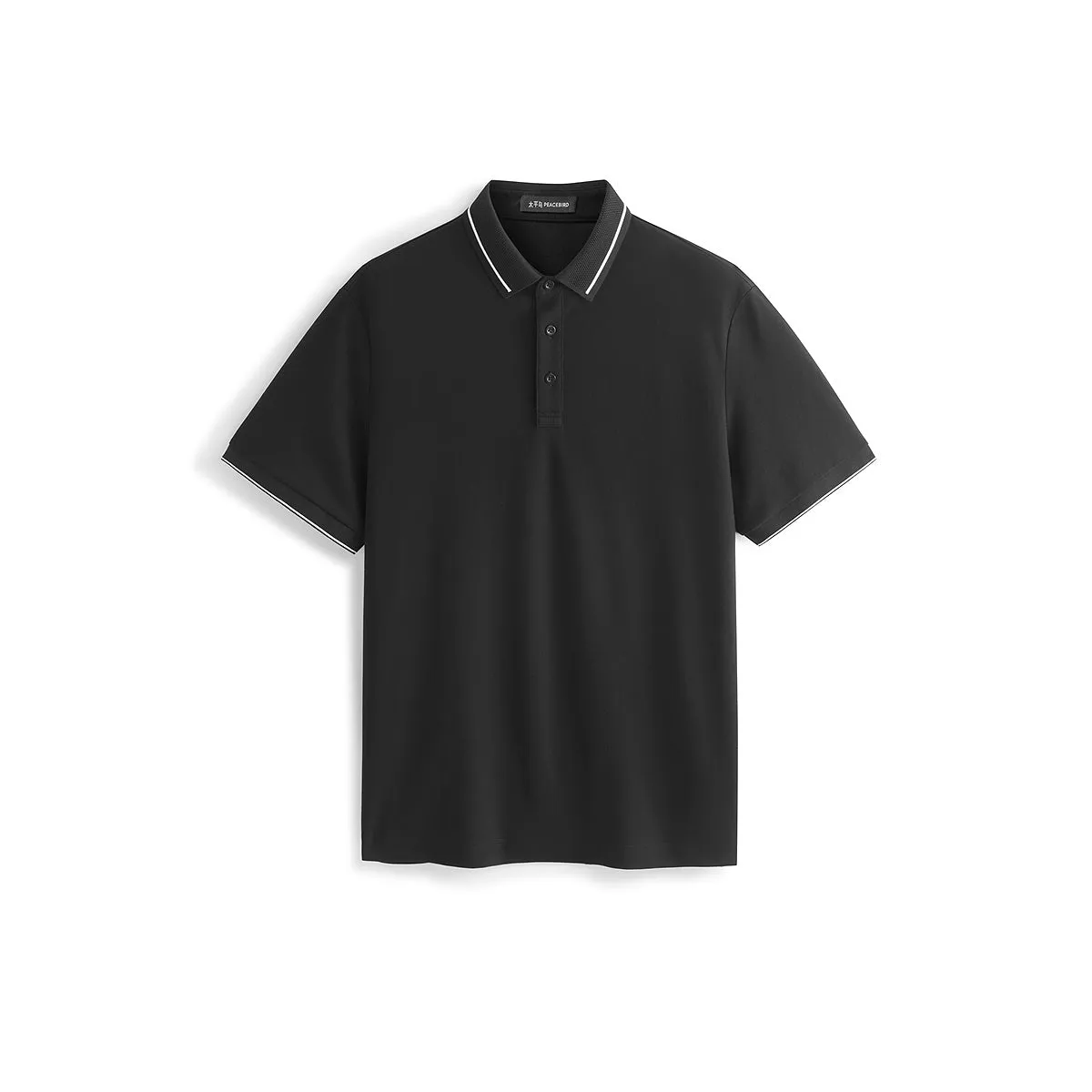 Men's Wrinkle-Free Polo Shirt with Contrast Trim sold by PEACEBIRD product image thumbnail 2