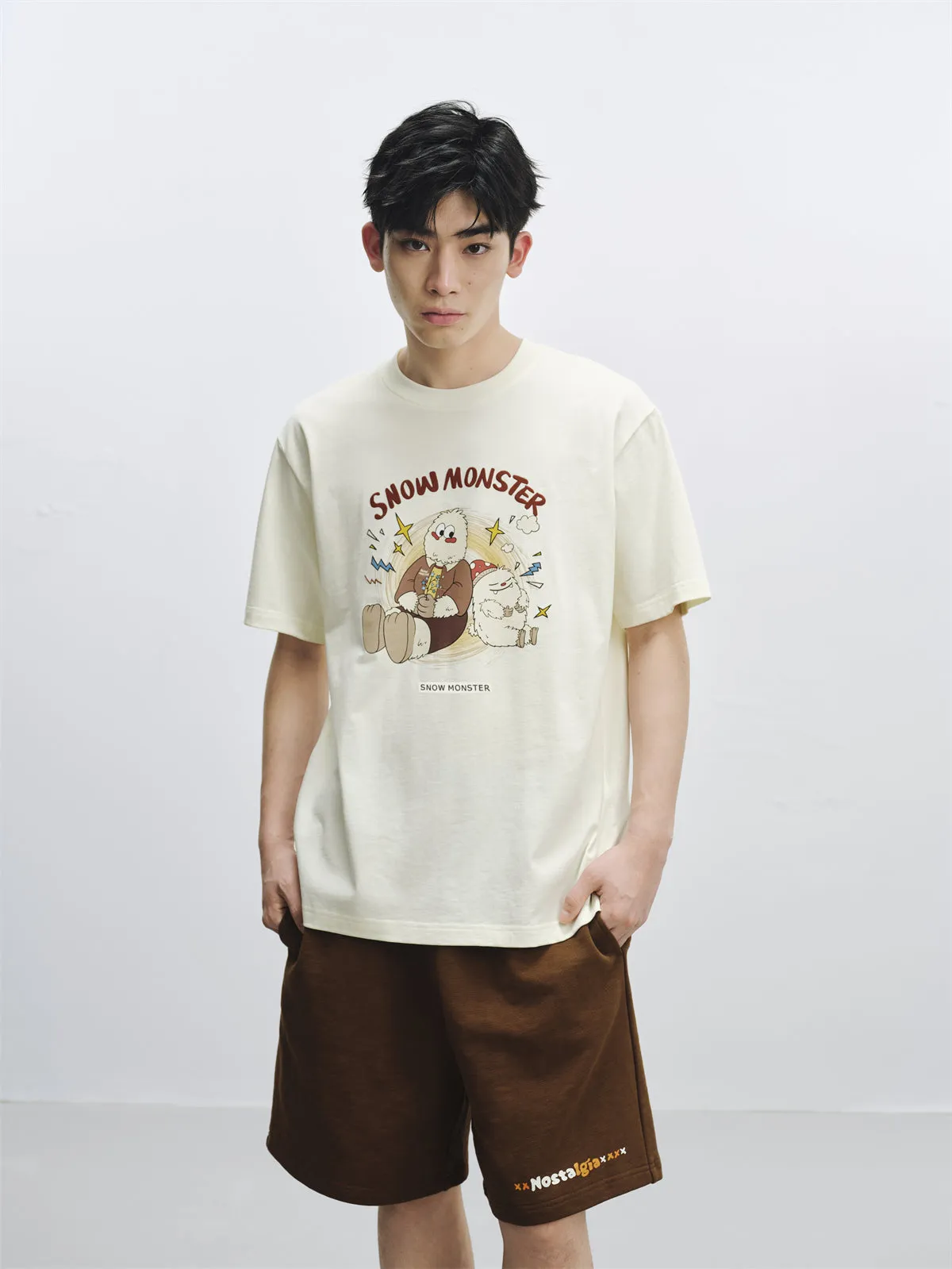 Men's Graphic Print Embroidered T-Shirt sold by PEACEBIRD product image thumbnail 4