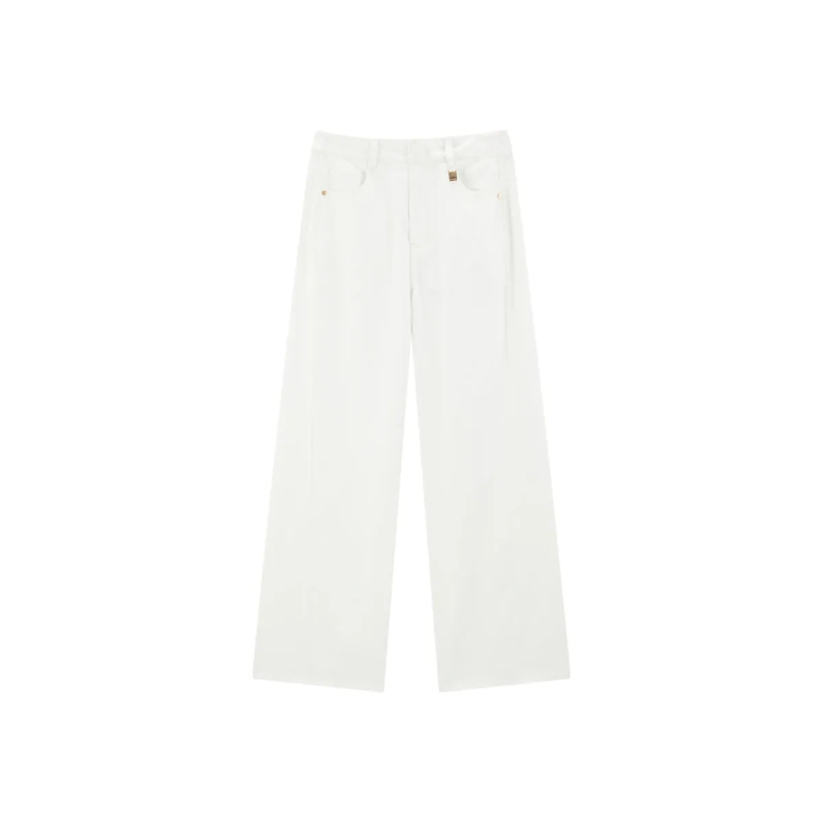 Women's Beige Lyocell Straight-Leg Jeans sold by PEACEBIRD
