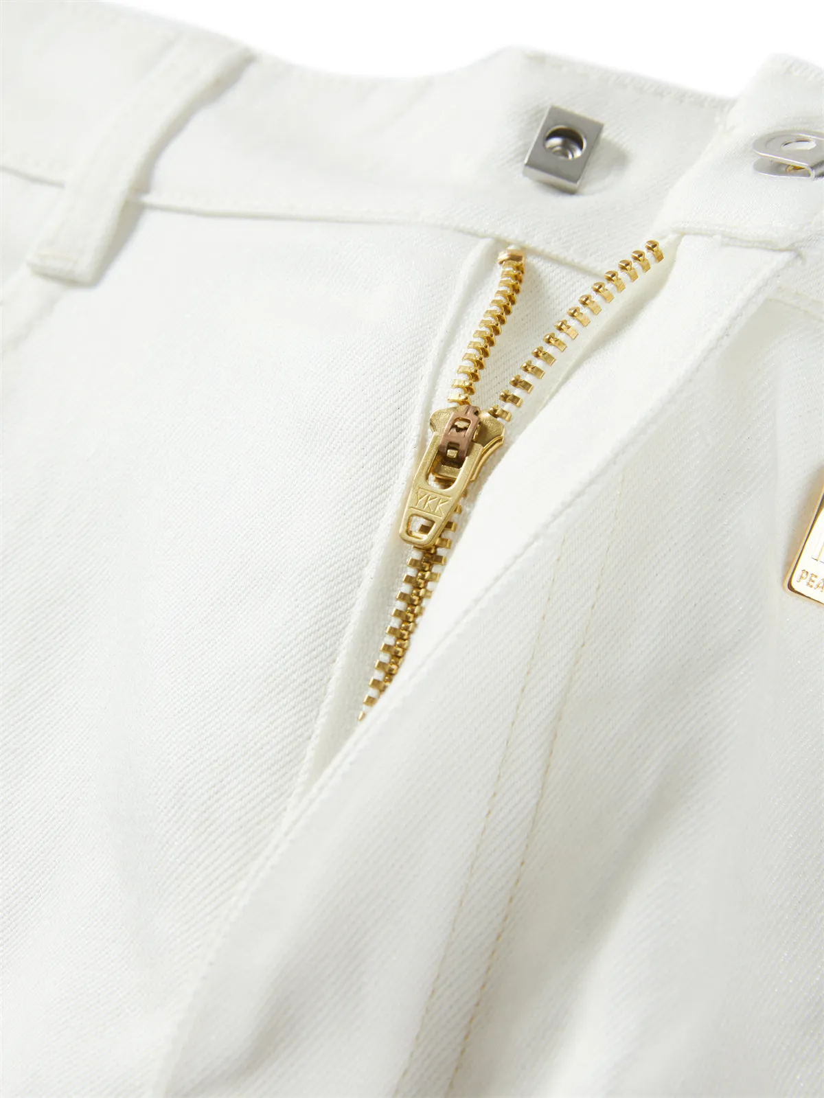 Women's Beige Lyocell Straight-Leg Jeans sold by PEACEBIRD product image thumbnail 4