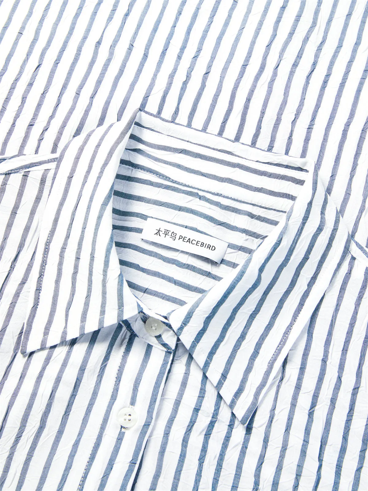 Women's Textured Striped Oversized Shirt sold by PEACEBIRD product image thumbnail 4