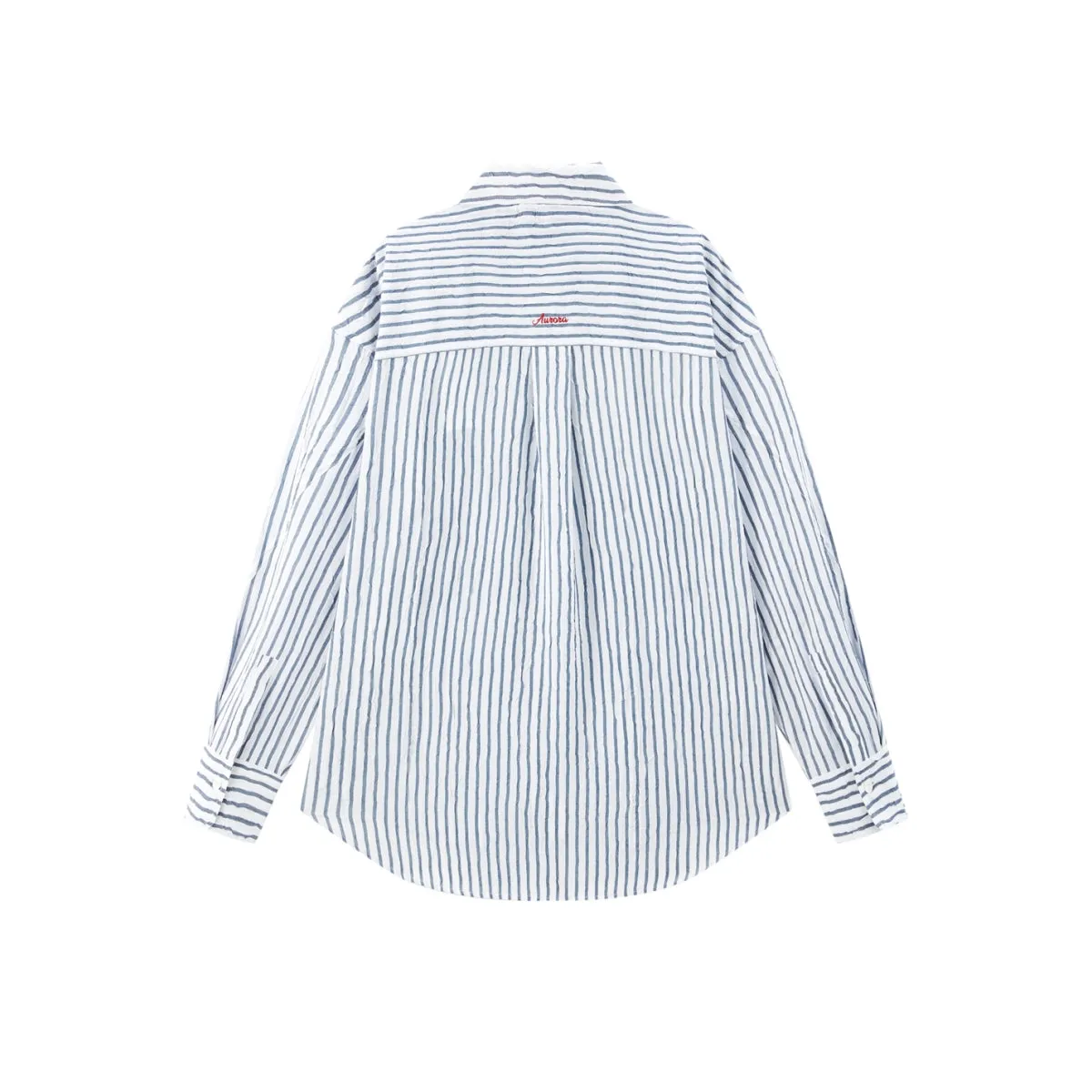 Women's Textured Striped Oversized Shirt sold by PEACEBIRD product image thumbnail 3