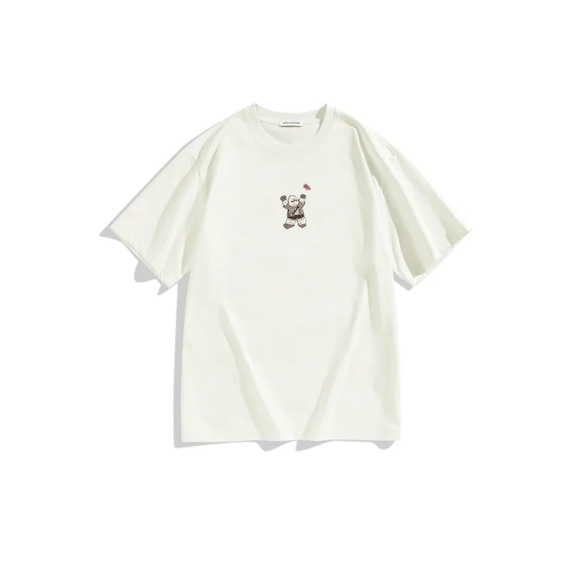 Men's Cartoon Graphic Embroidered T-Shirt sold by PEACEBIRD