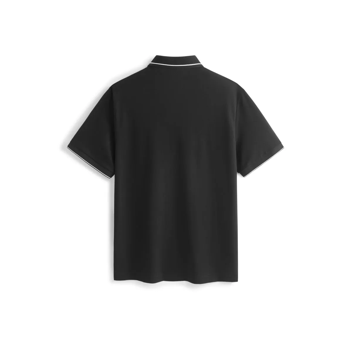 Men's Black Wrinkle-Free Polo Shirt with Contrast Trim sold by PEACEBIRD product image thumbnail 4