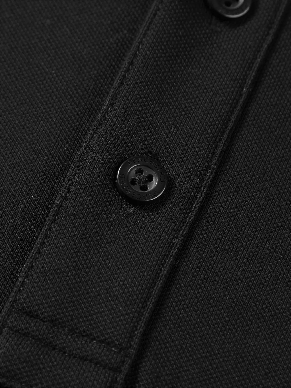 Men's Black Wrinkle-Free Polo Shirt with Contrast Trim sold by PEACEBIRD product image thumbnail 5