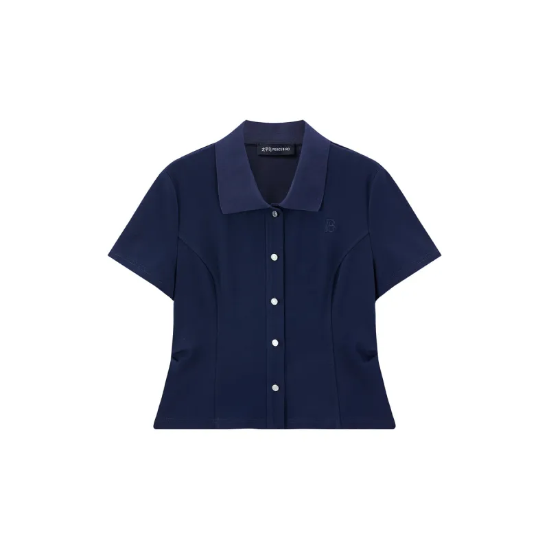 Women's Pleated Polo-Collar Quick-Dry T-Shirt sold by PEACEBIRD