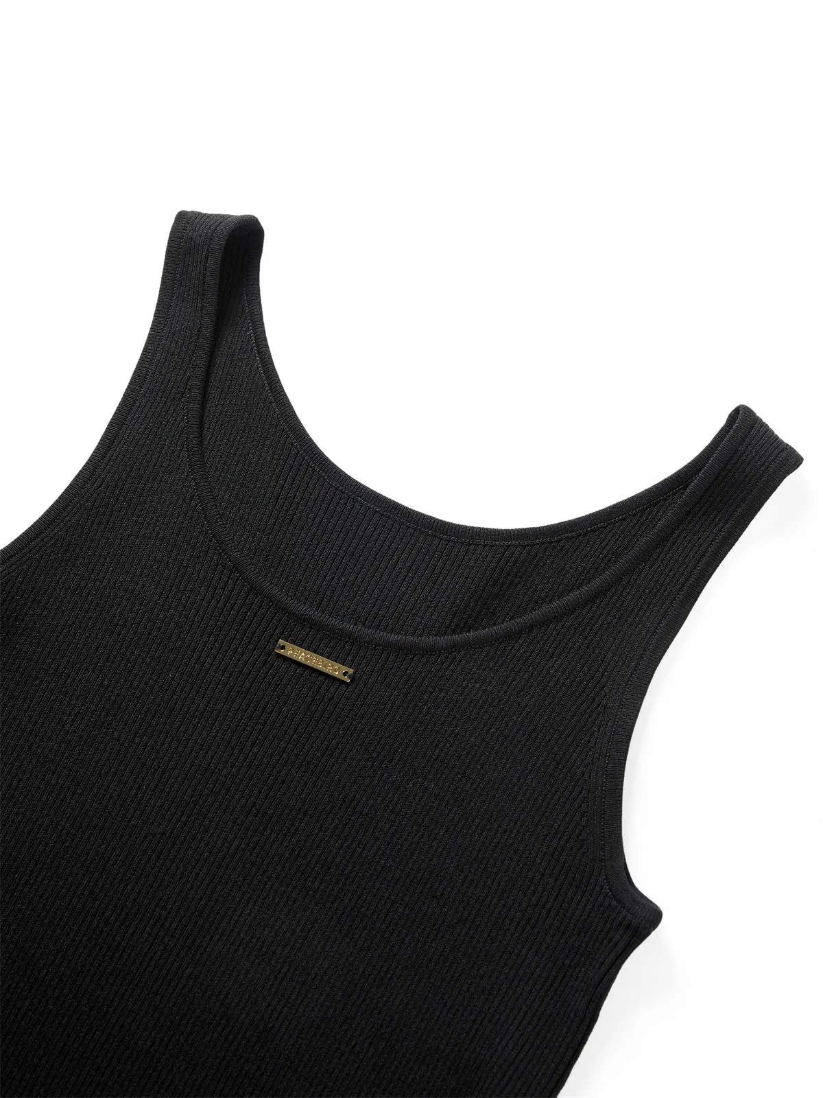 Women's Basic Black Knit Tank Top sold by PEACEBIRD product image thumbnail 4