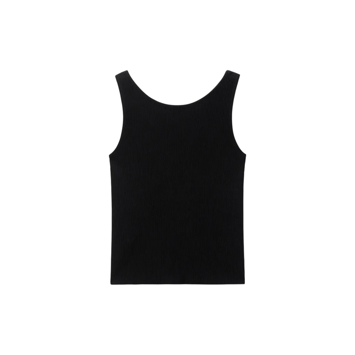 Women's Basic Black Knit Tank Top sold by PEACEBIRD product image thumbnail 2