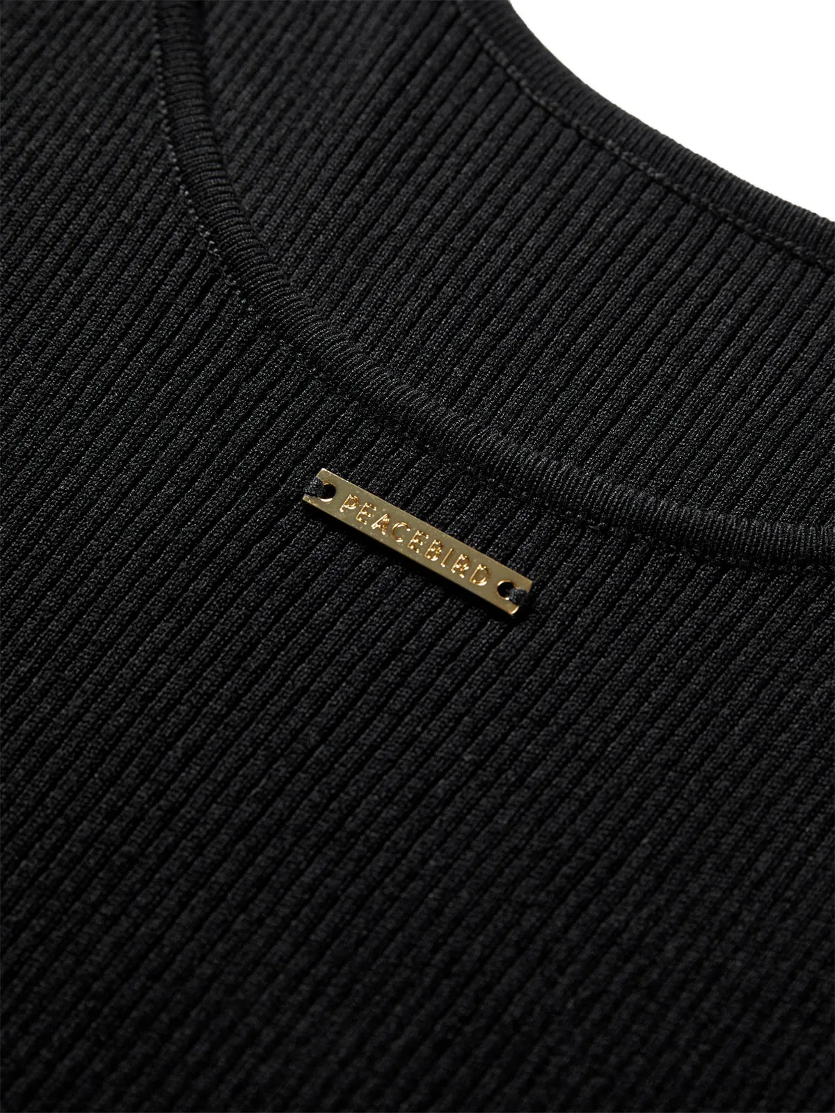 Women's Basic Black Knit Tank Top sold by PEACEBIRD product image thumbnail 5