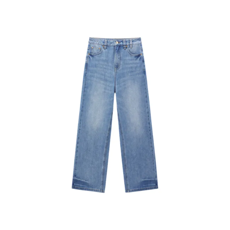 Women's Washed Cooling Straight-Leg Jeans sold by PEACEBIRD