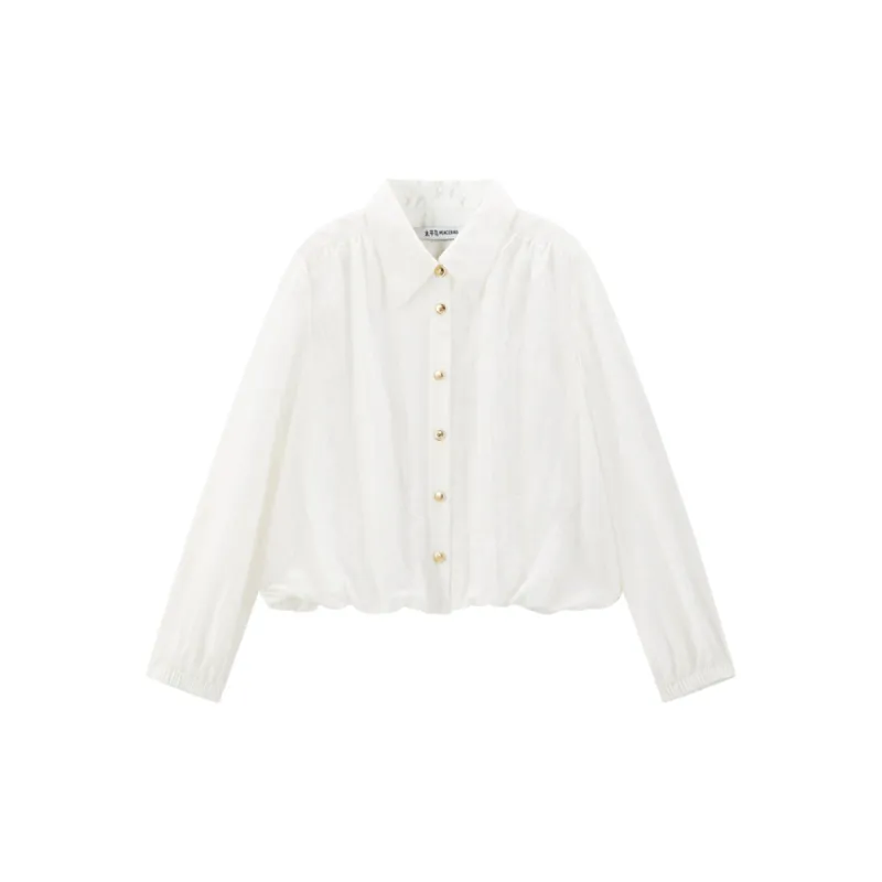 Women's Glossy Textured Cropped Collar Jacket sold by PEACEBIRD