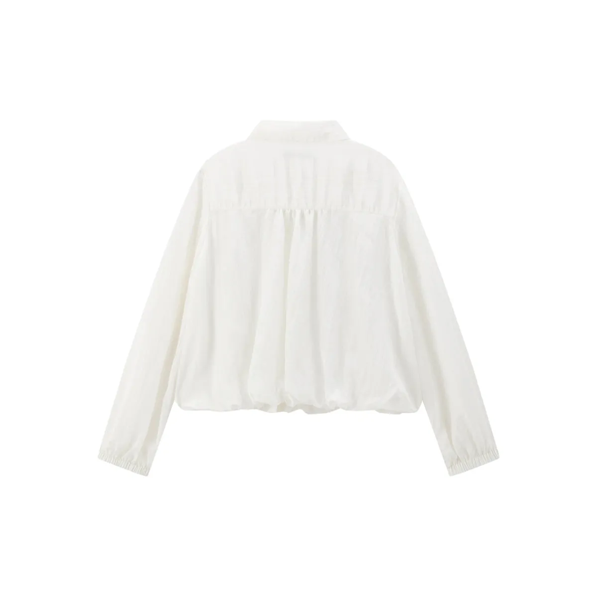 Women's Glossy Textured Cropped Collar Jacket sold by PEACEBIRD product image thumbnail 3