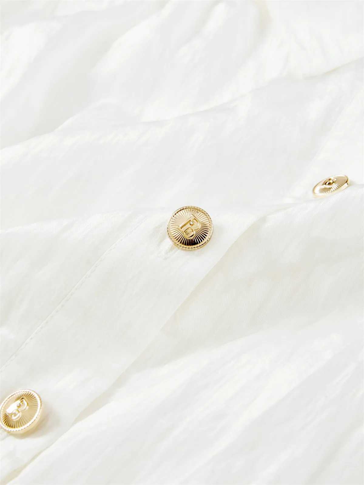 Women's Glossy Textured Cropped Collar Jacket sold by PEACEBIRD product image thumbnail 5