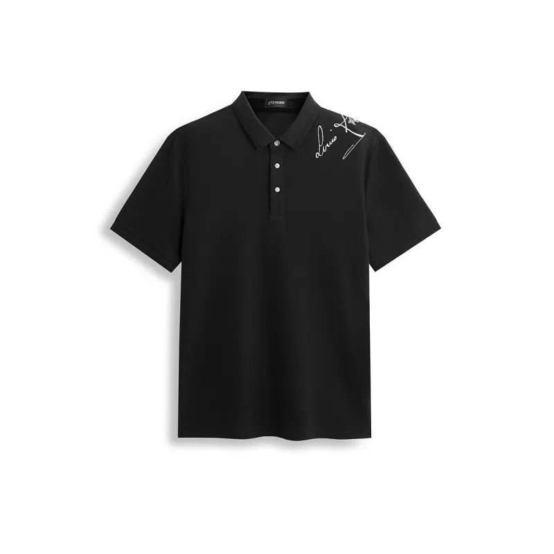 Men's Polo Shirt with Contrast Embroidery sold by PEACEBIRD