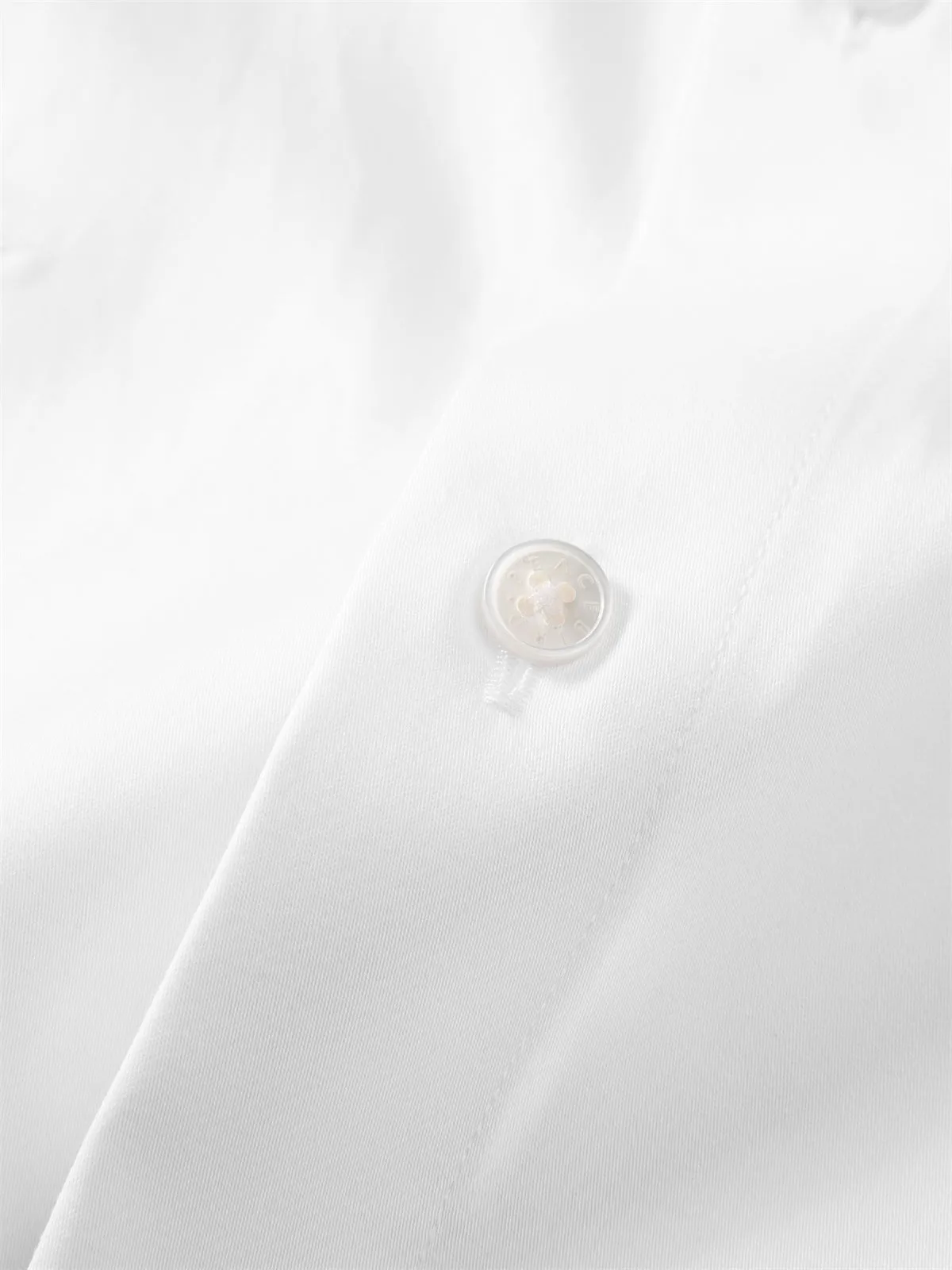 Men's White Short-Sleeve Shirt with Rhinestone Detail sold by PEACEBIRD product image thumbnail 5