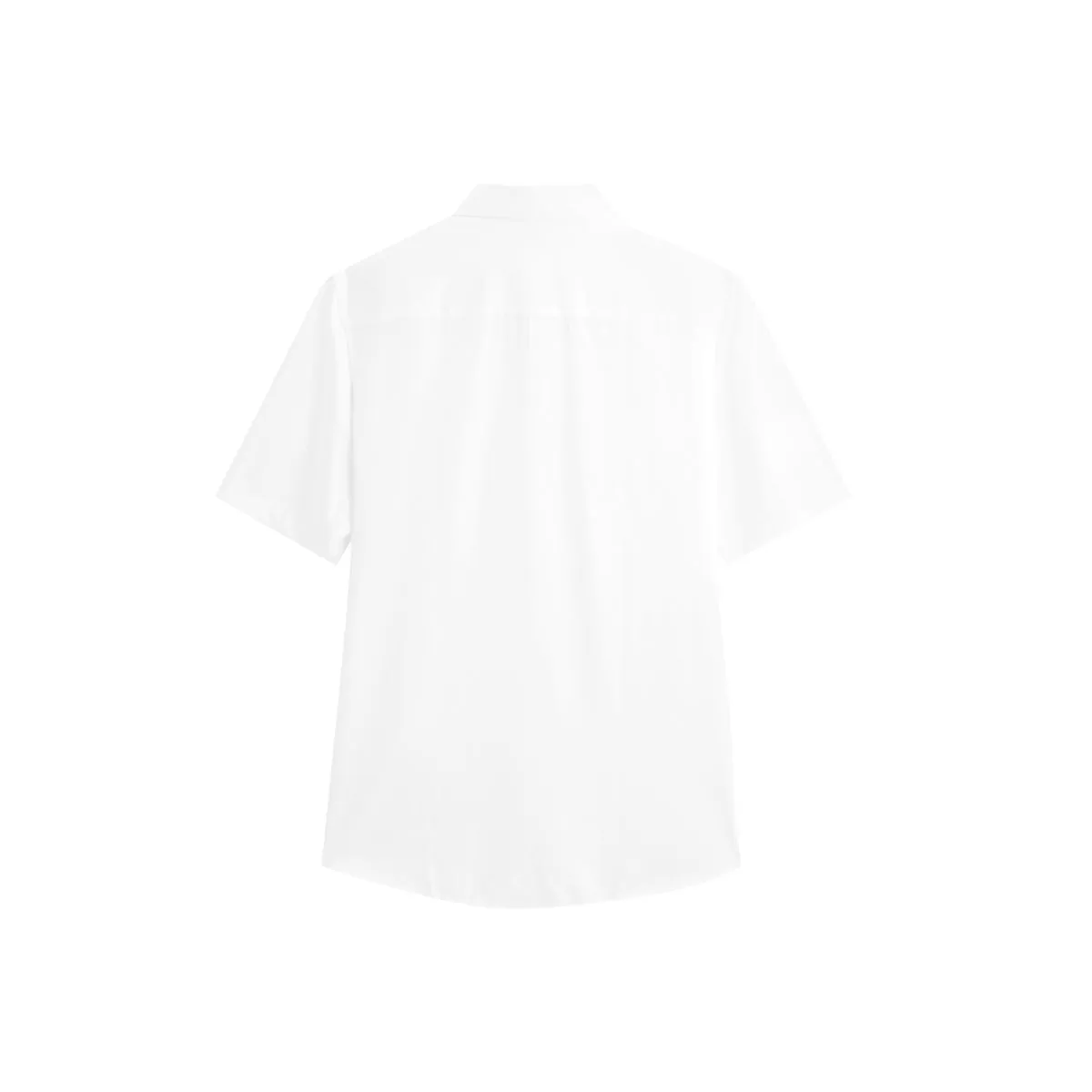 Men's White Short-Sleeve Shirt with Rhinestone Detail sold by PEACEBIRD product image thumbnail 3
