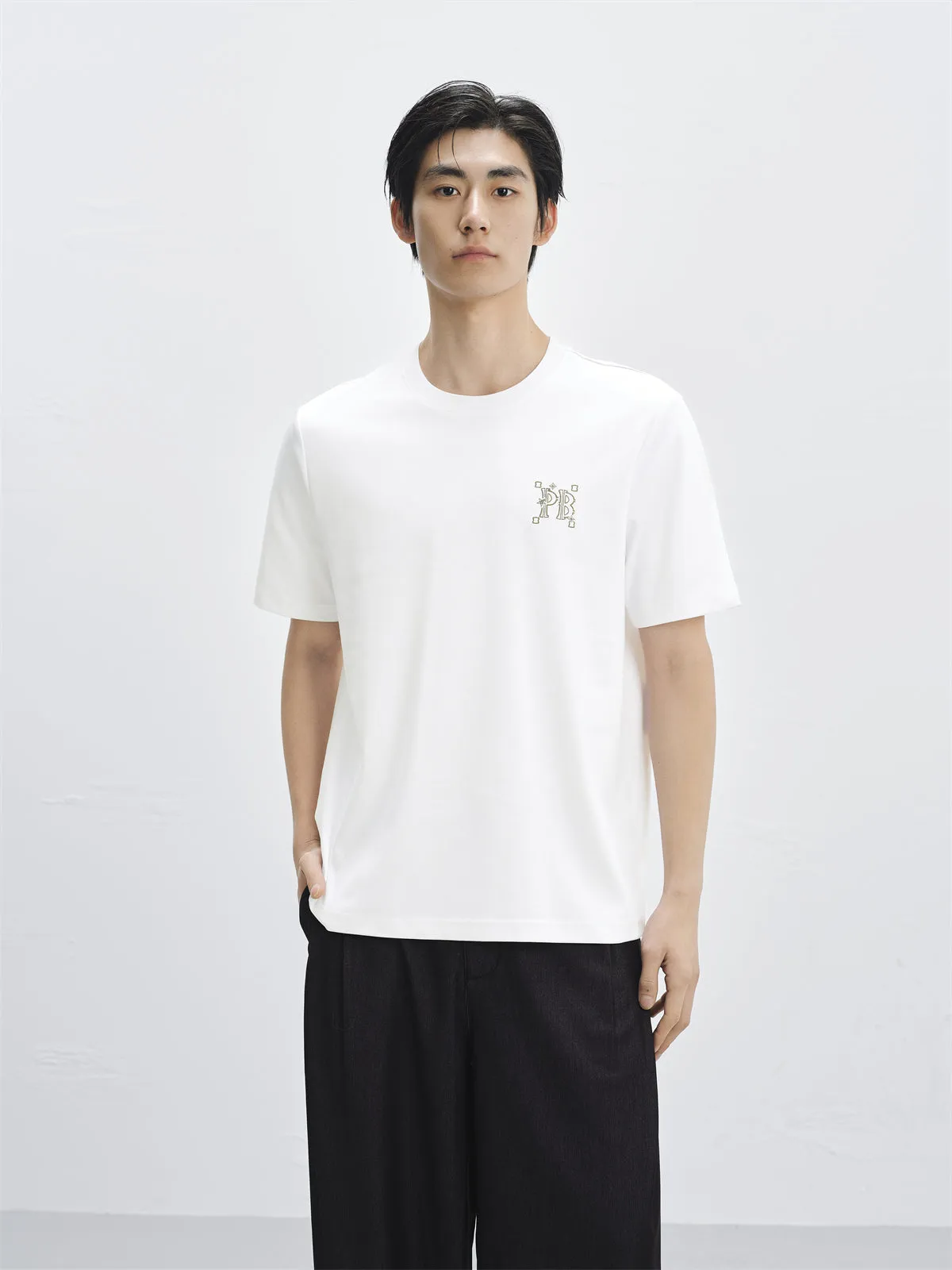 Men's Crewneck T-Shirt with Back Print sold by PEACEBIRD product image thumbnail 3