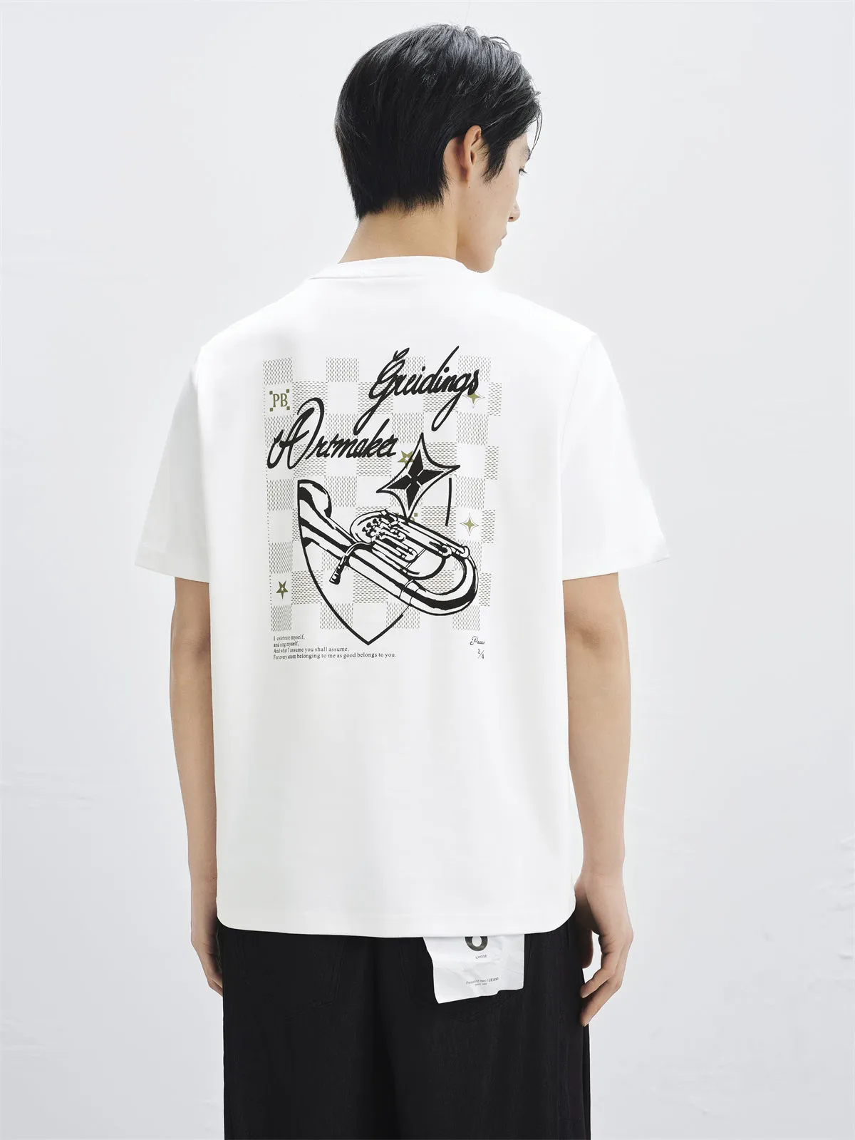 Men's Crewneck T-Shirt with Back Print sold by PEACEBIRD product image thumbnail 2