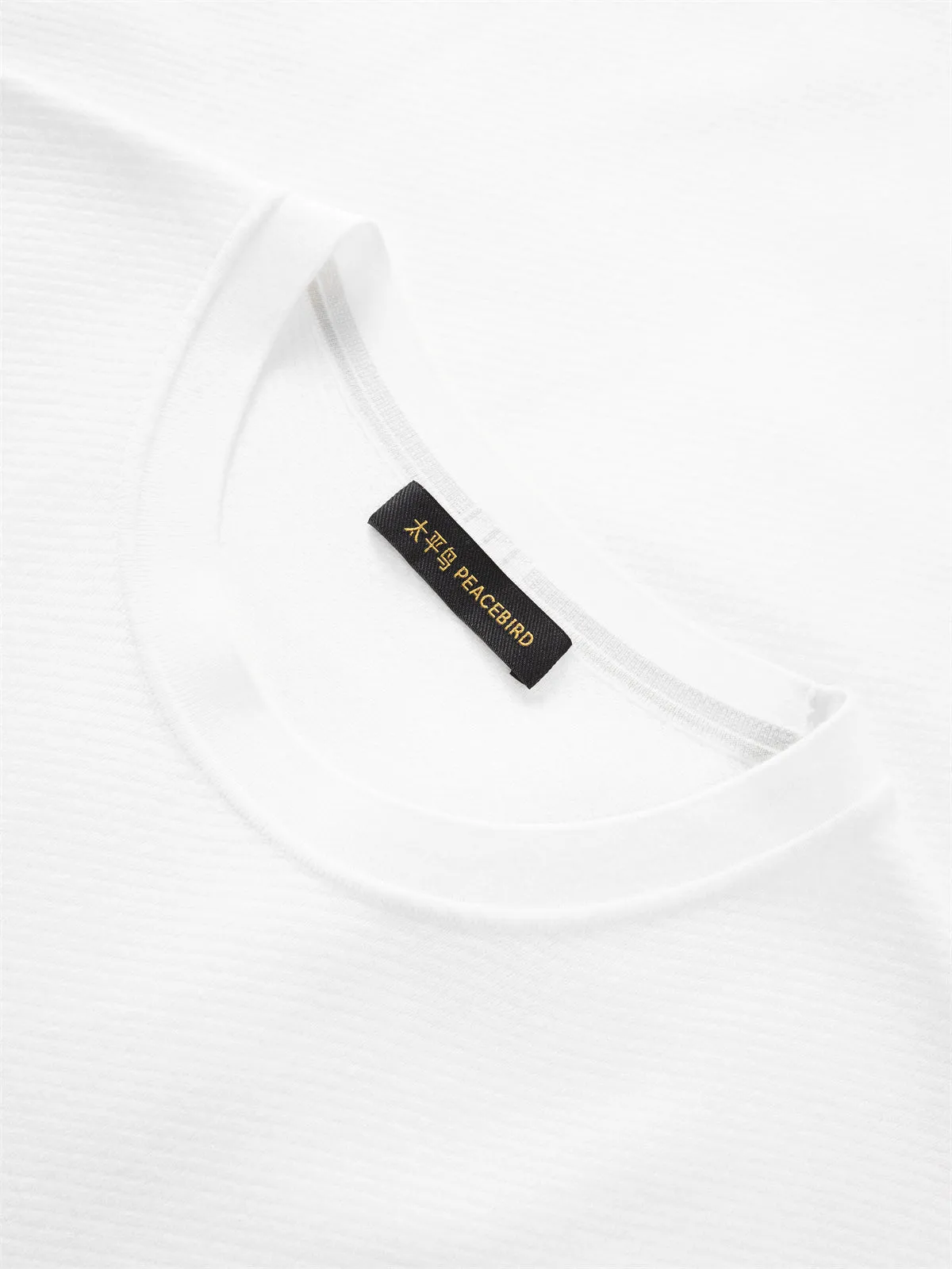 Men's Solid Textured T-Shirt Style Knit Pullover sold by PEACEBIRD product image thumbnail 4