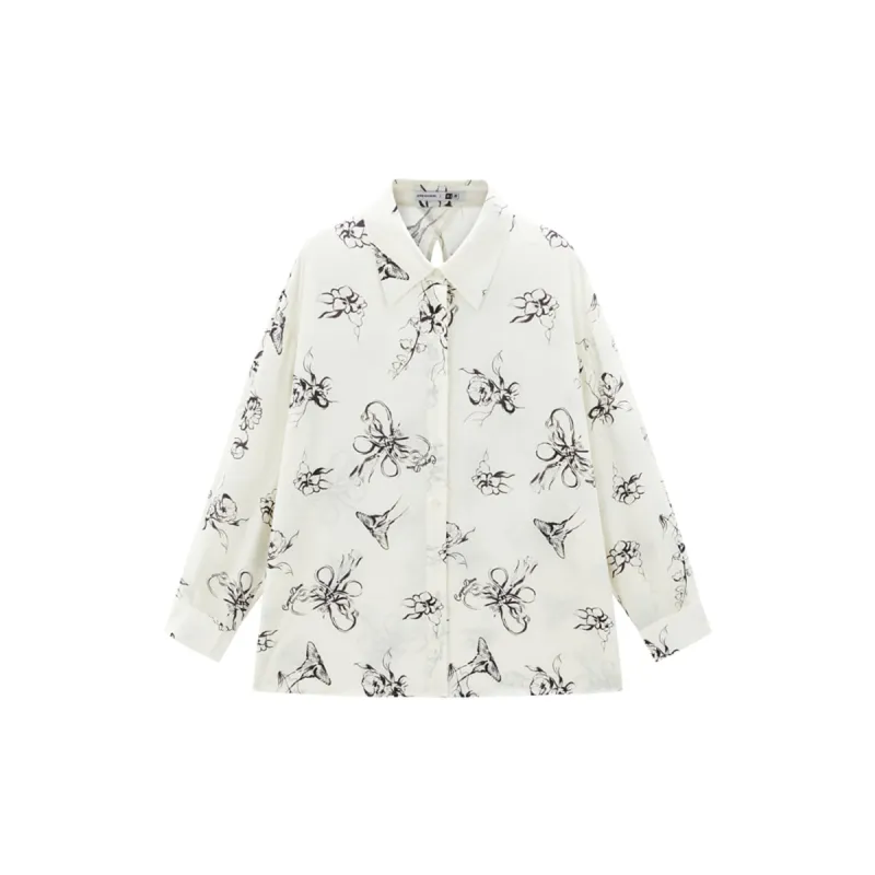 Women's Lightweight Butterfly Print Shirt with Back Cutout sold by PEACEBIRD