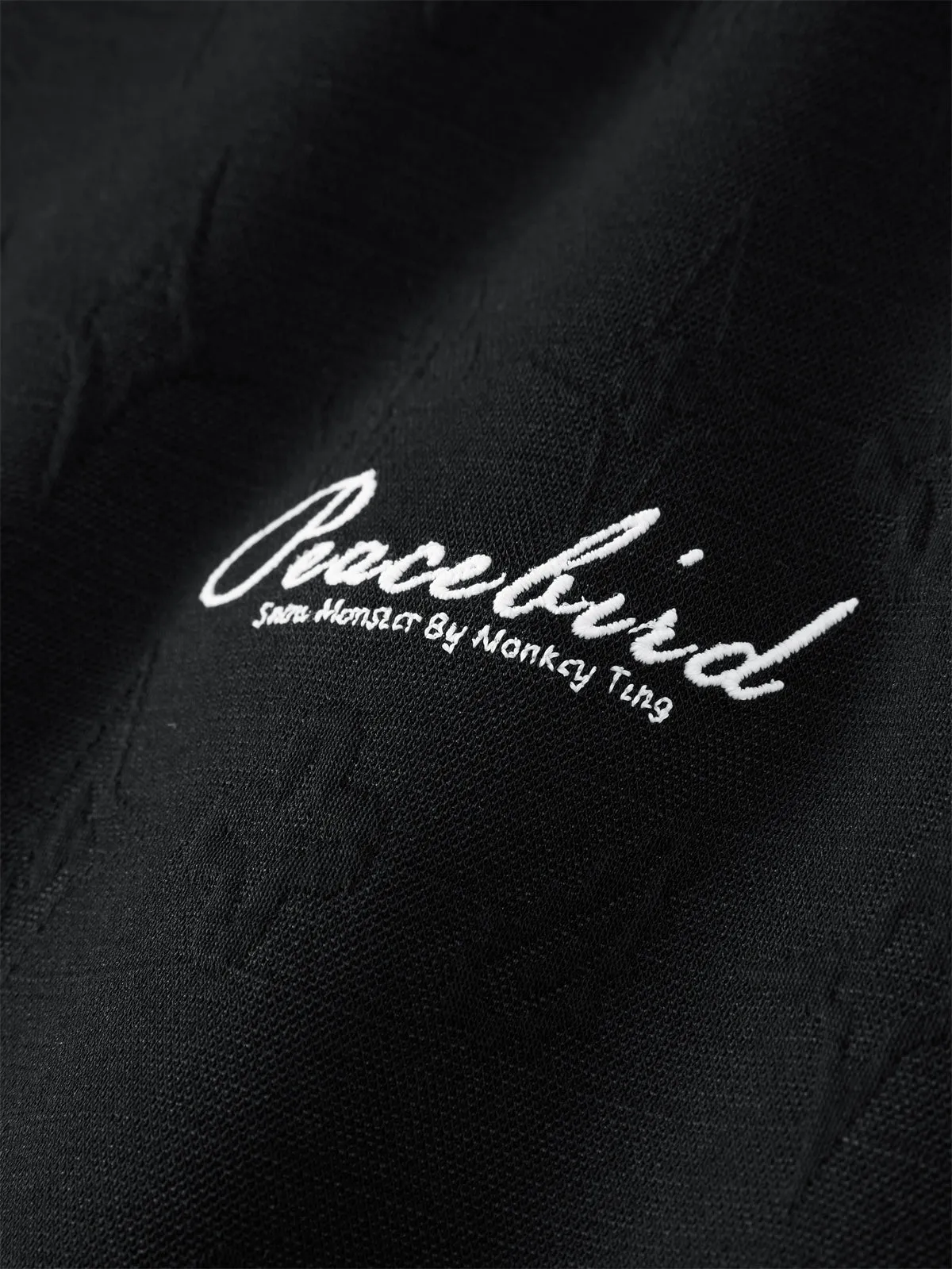 Men's Black Full Jacquard 3D Pattern T-Shirt sold by PEACEBIRD product image thumbnail 5