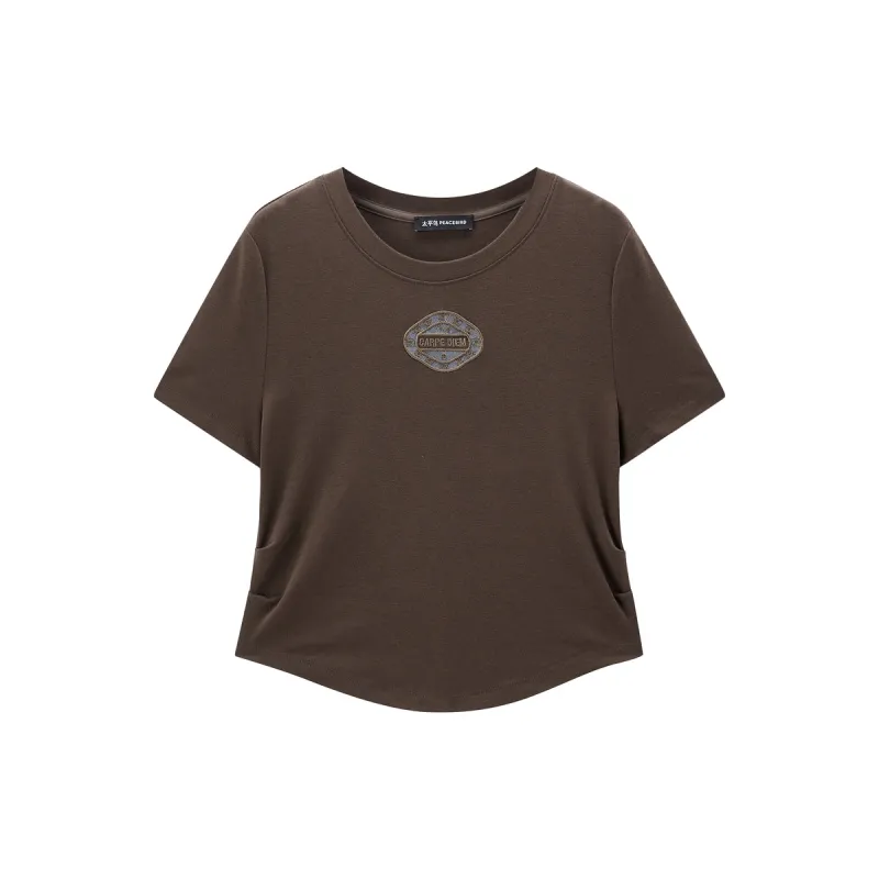 Women's Cropped Fitted T-Shirt sold by PEACEBIRD