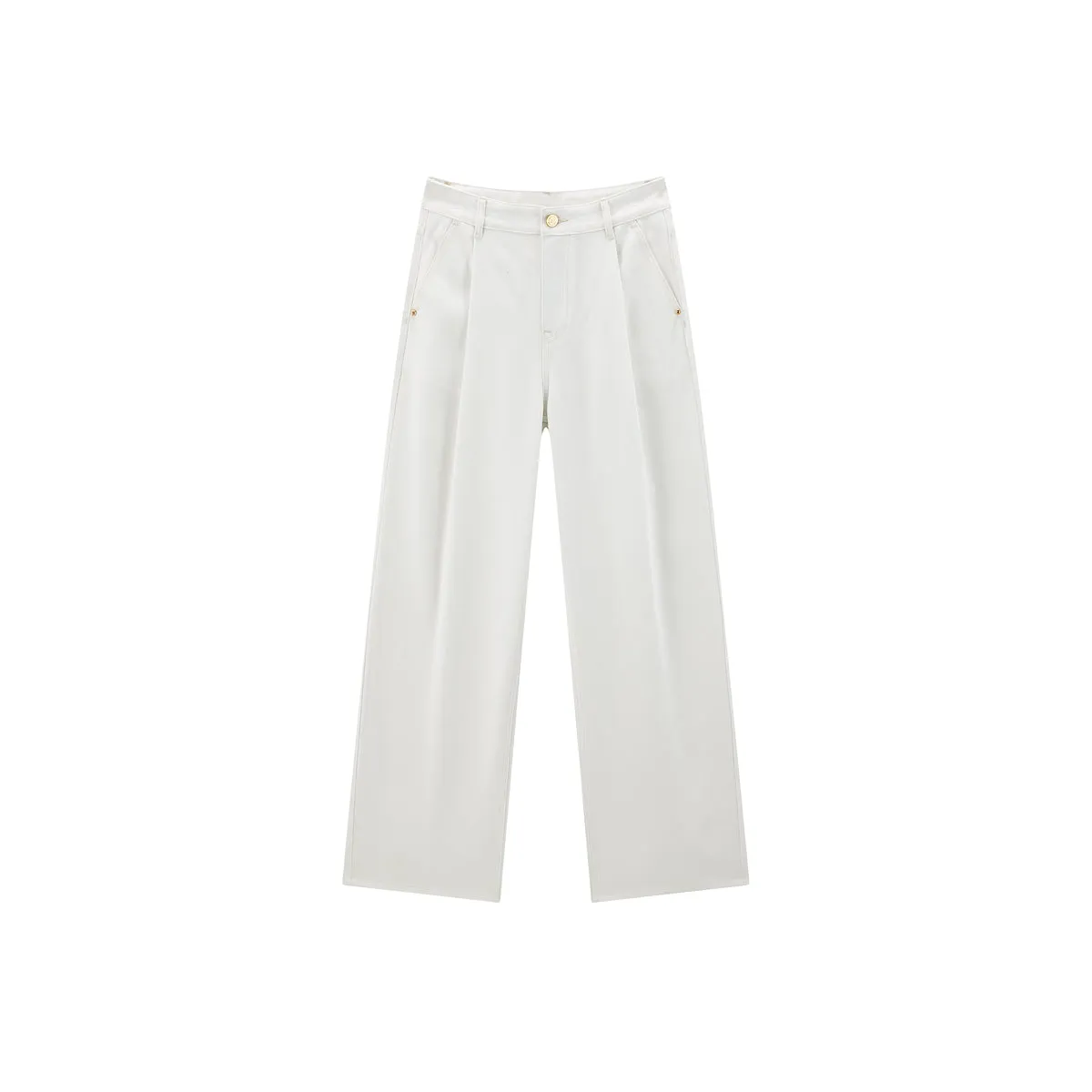 Women's High-Waisted Lightweight Tencel Wide-Leg Pants sold by PEACEBIRD product image thumbnail 3