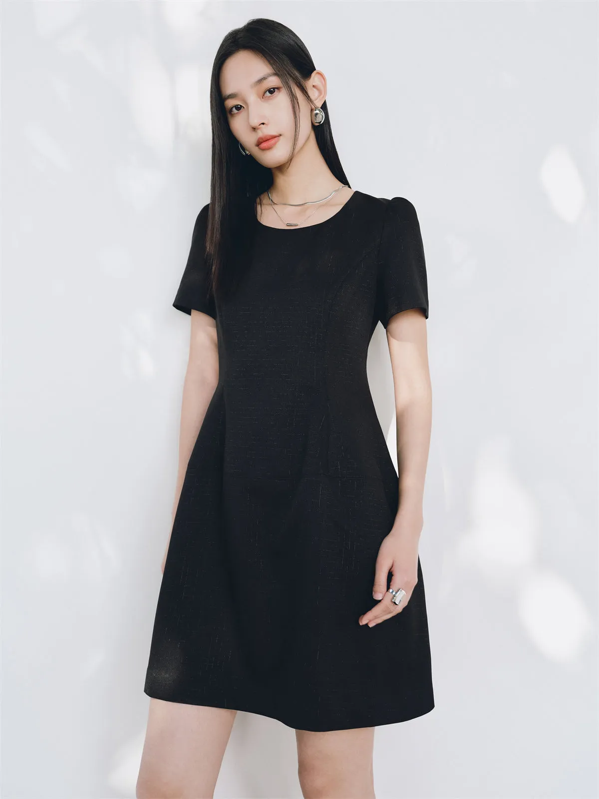 Women's Cropped Fit Shimmer Dress sold by PEACEBIRD product image thumbnail 3