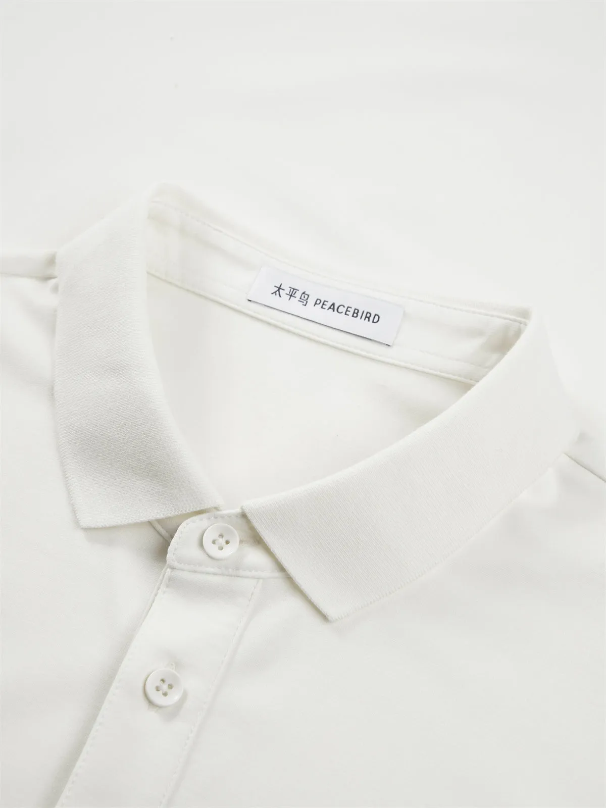 Men's Beige 80s Soft Knit Polo Shirt sold by PEACEBIRD product image thumbnail 4