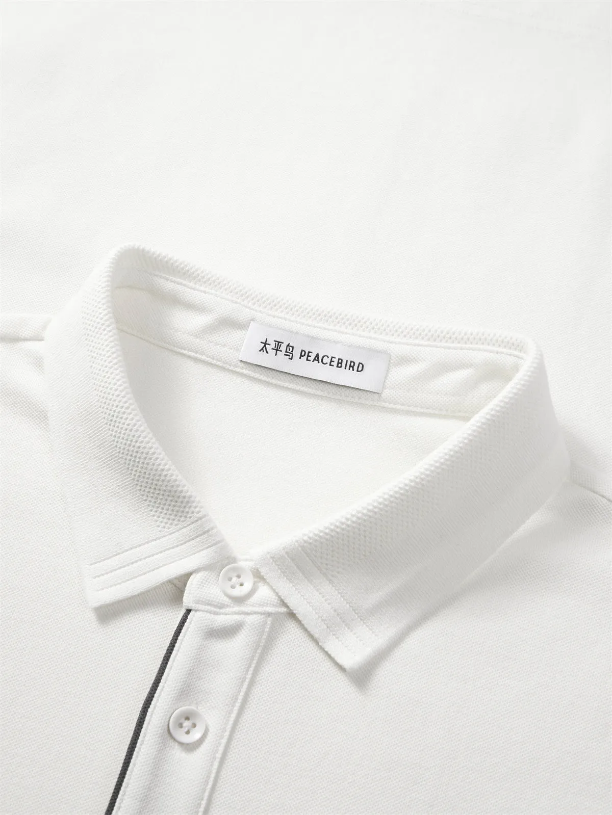 Men's Beige Quick-Dry Printed Polo Shirt sold by PEACEBIRD product image thumbnail 4