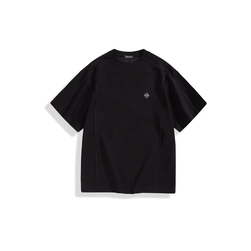 Men's Textured Spliced T-Shirt sold by PEACEBIRD