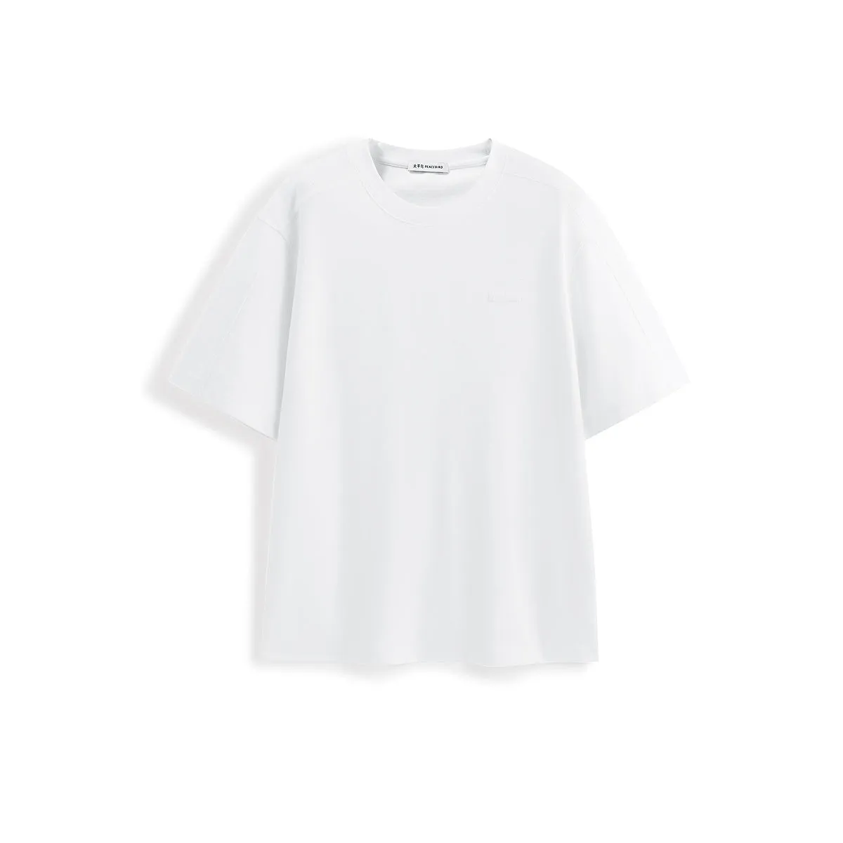 Men's White HF Welded & Embroidered Heavyweight Tee sold by PEACEBIRD product image thumbnail 4