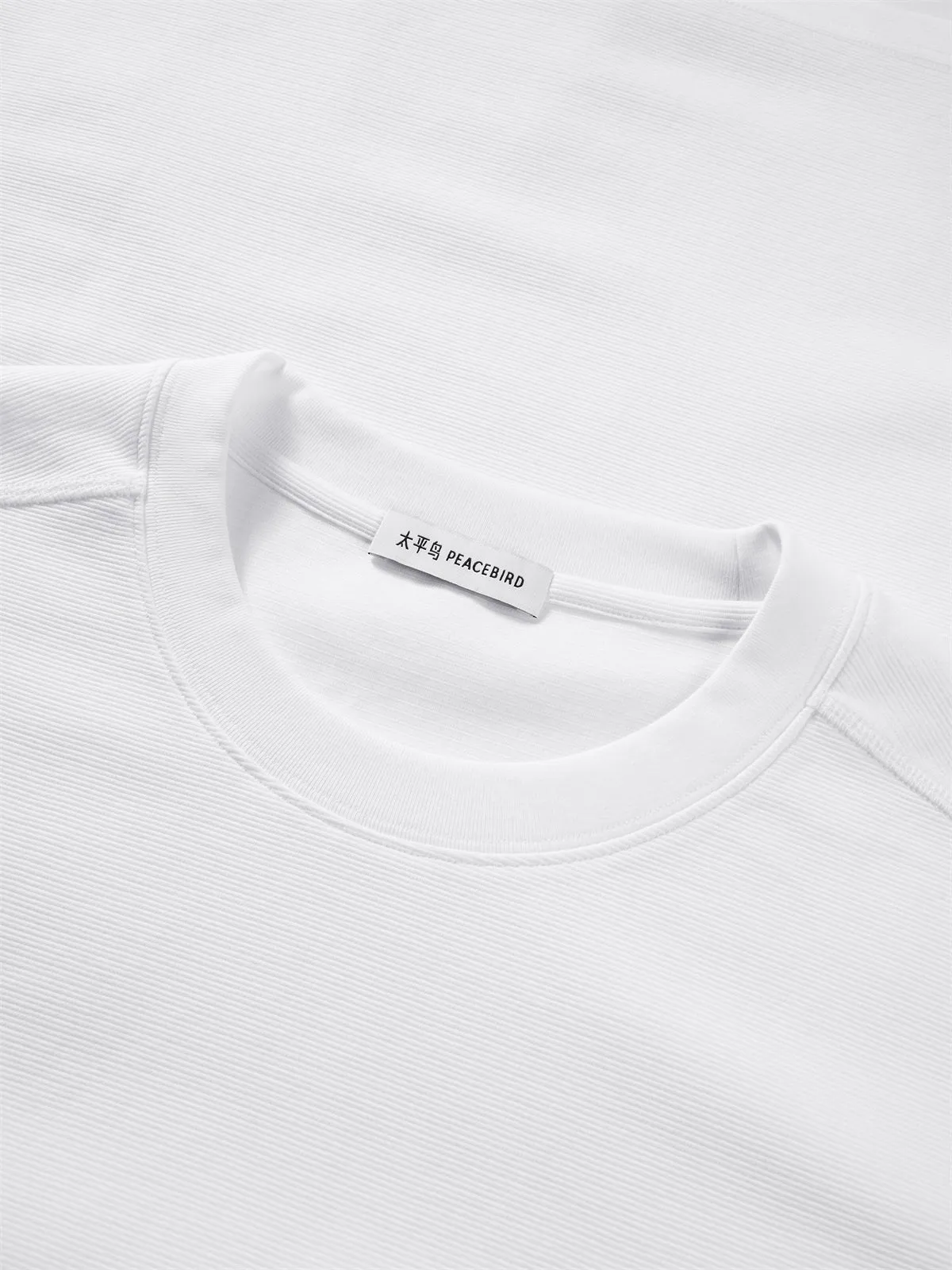 Men's White HF Welded & Embroidered Heavyweight Tee sold by PEACEBIRD product image thumbnail 5