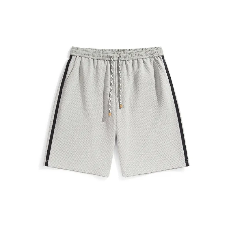 Men's Textured Shorts with Drawstring Waist sold by PEACEBIRD