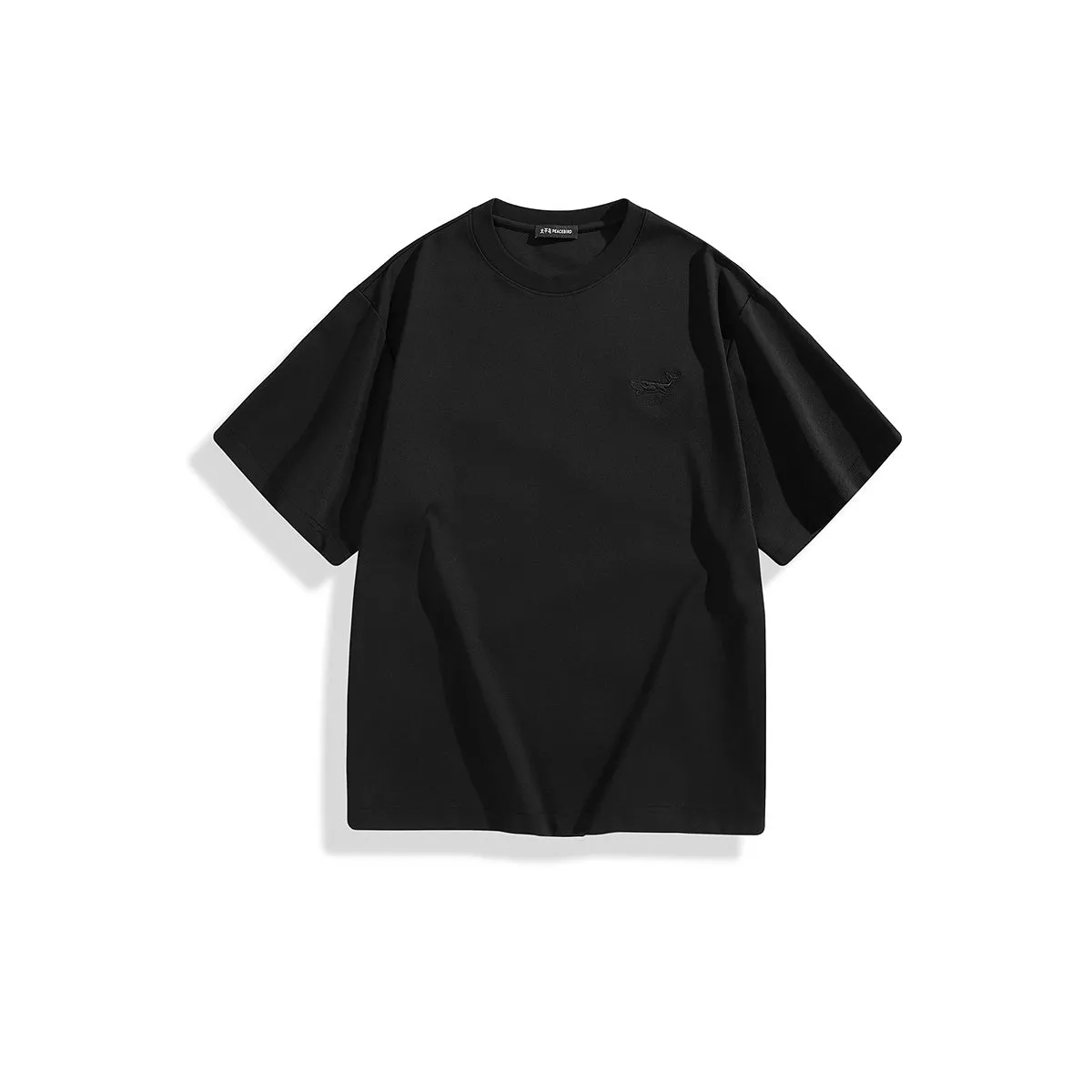 Men's Black Heavyweight T-Shirt with Embroidery sold by PEACEBIRD