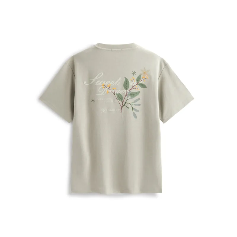 Men's Khaki Cooling T-Shirt with Back Embroidered Graphic sold by PEACEBIRD