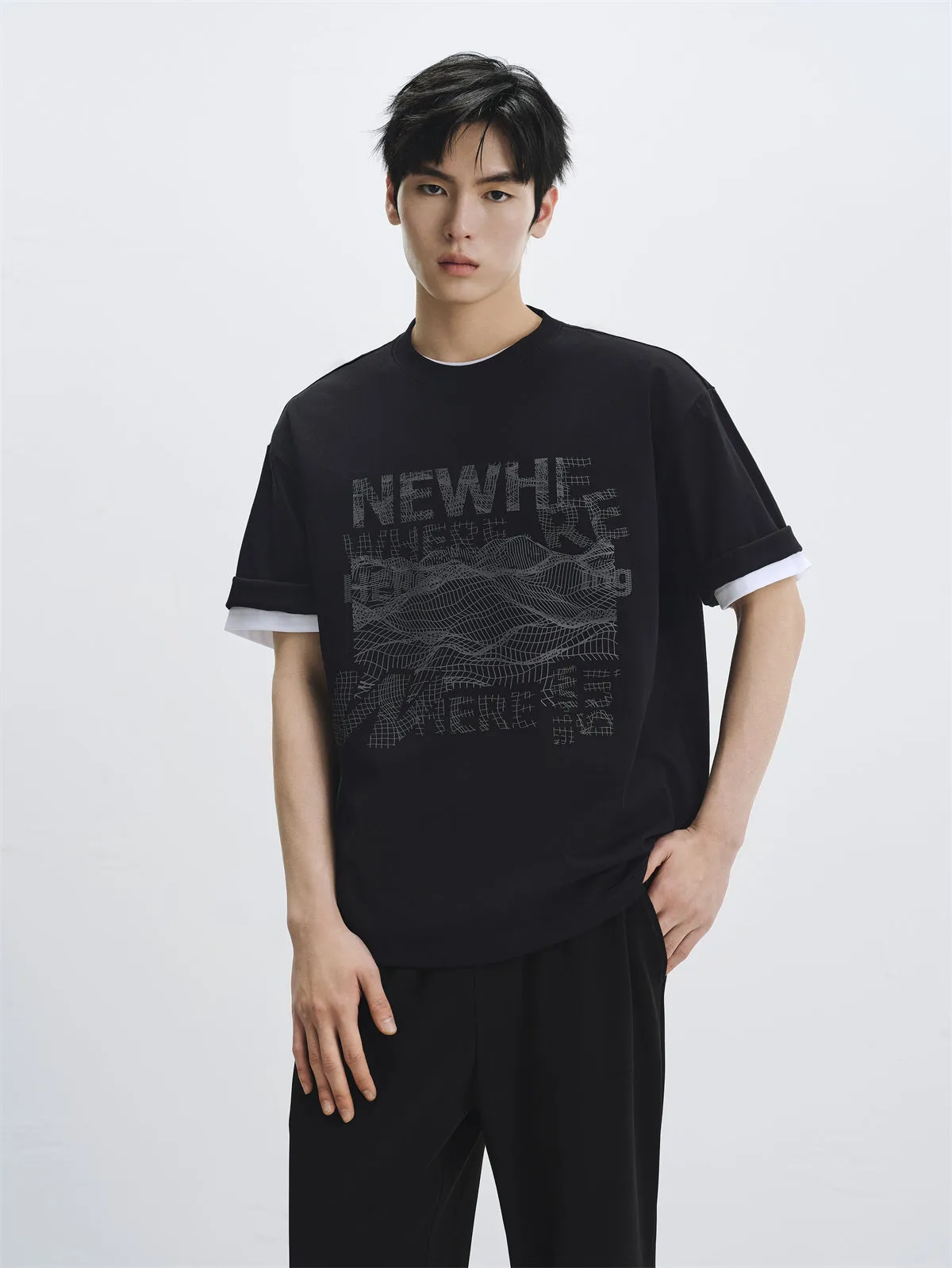 Men's Oversized T-Shirt with Graphic Print sold by PEACEBIRD product image thumbnail 2
