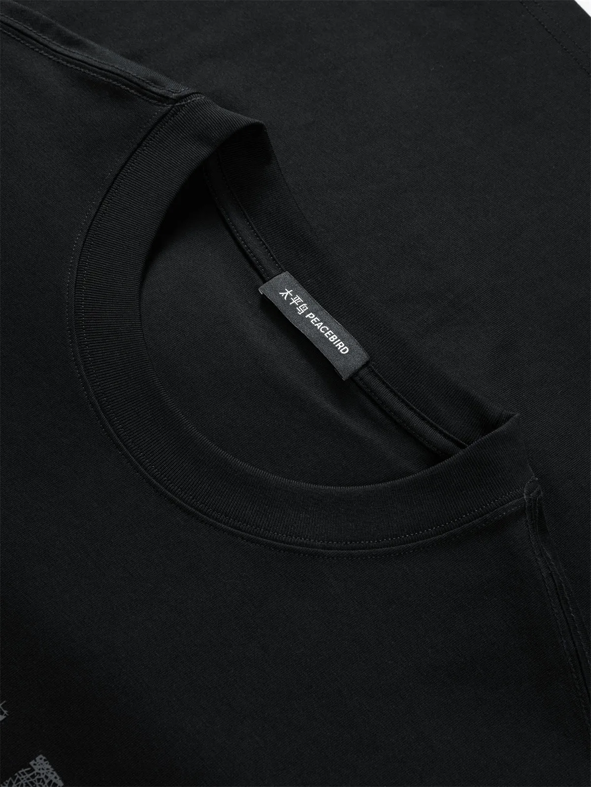 Men's Oversized T-Shirt with Graphic Print sold by PEACEBIRD product image thumbnail 4