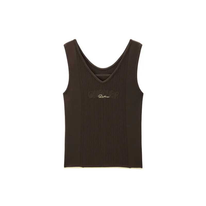 Women's V-Neck Jacquard Embroidered Tank Top sold by PEACEBIRD