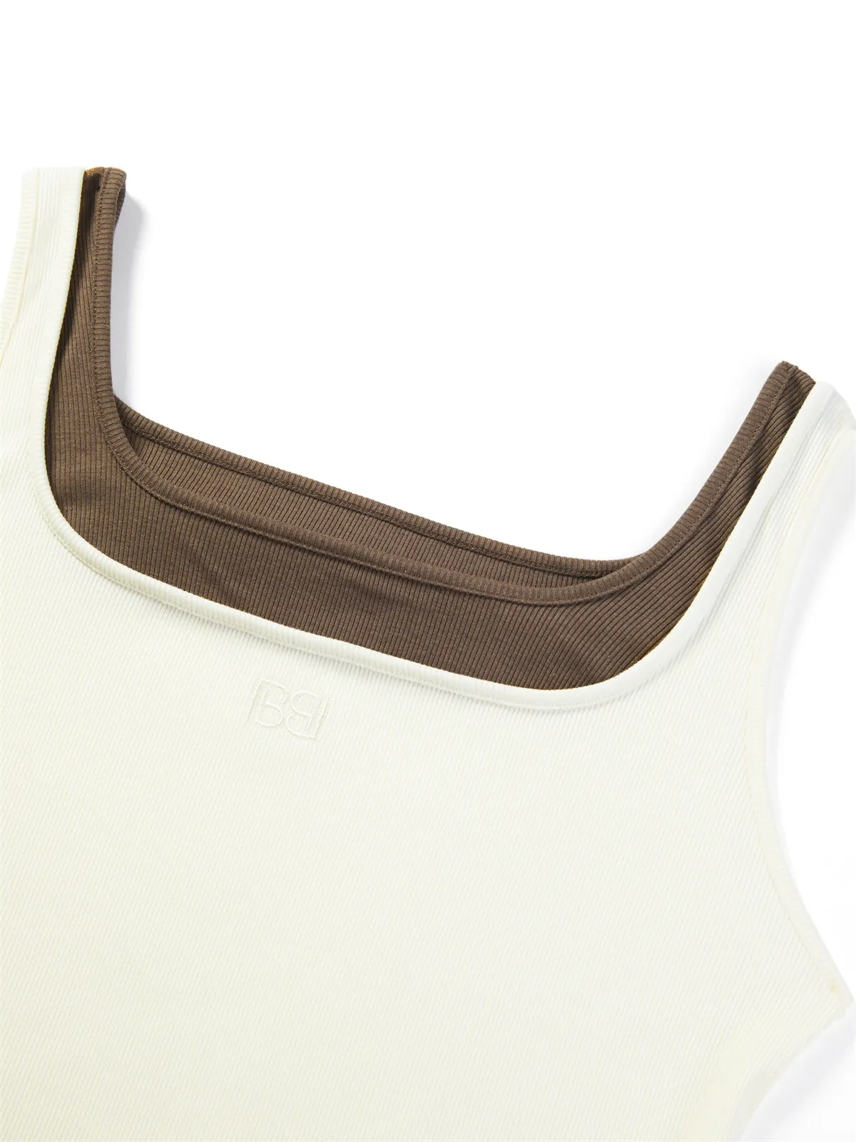 Women's Colorblock Square-Neck Tank Top sold by PEACEBIRD product image thumbnail 4