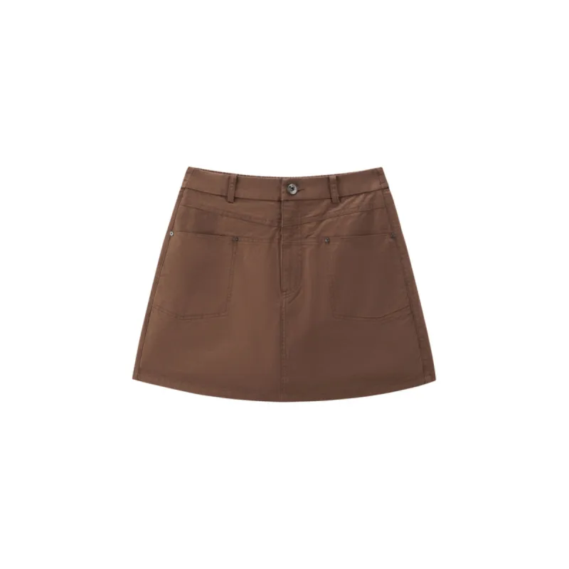 Women's Cotton Utility Mini Skort sold by PEACEBIRD